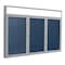 Ghent Enclosed Bulletin Board, 3 Door, Vinyl, Hdlnr Frame, 4 ft H x 6 ft W, Navy PAVX9-195 - alternate 1